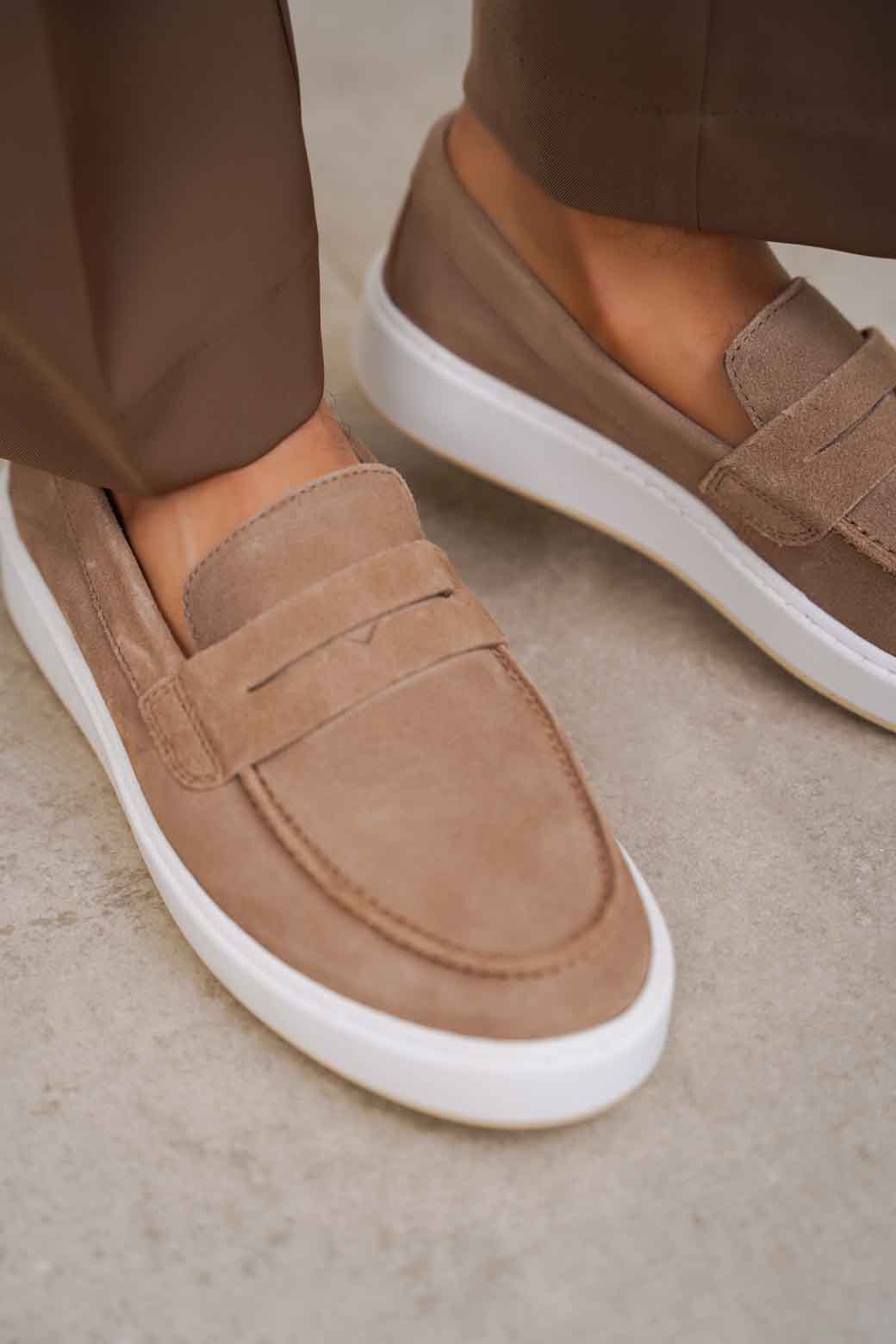 SUEDE PENNY LOAFERS