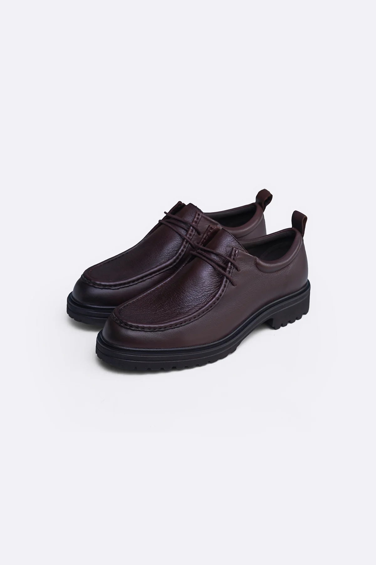 LEATHER MOC TOE SHOES